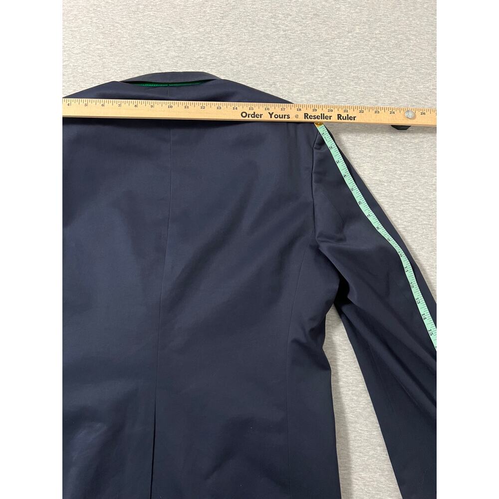 Vintage Y2K Tommy Hilfiger Navy Twill Blazer 42R Tailored Green Lining Preppy - Picture 8 of 16